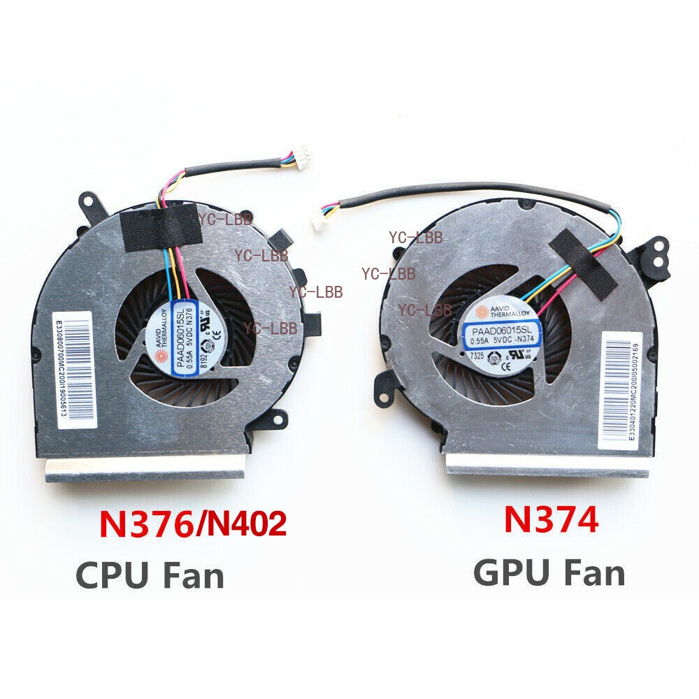FOR MSI GE62MVR GE72MVR 7RG MS-16JC Notebook CPU N376/N402 GPU N374 Cooling Fan