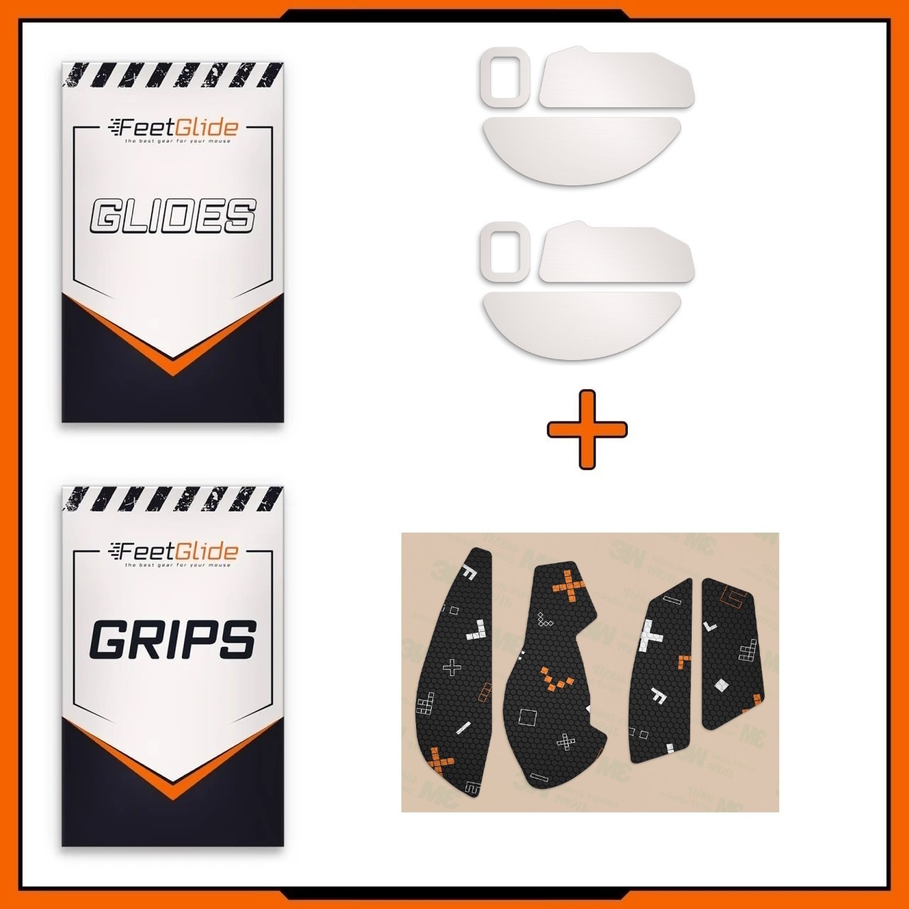 FeetGlide PTFE Mouse Skates & Grip Tape Bundle for Razer Basilisk Mobile