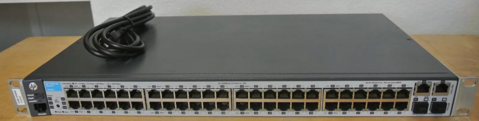 HP 2620-48 J9626A 48 PORT MANAGED L4 FAST ETHERNET SWITCH 2x SFP RACK EARS/PWR