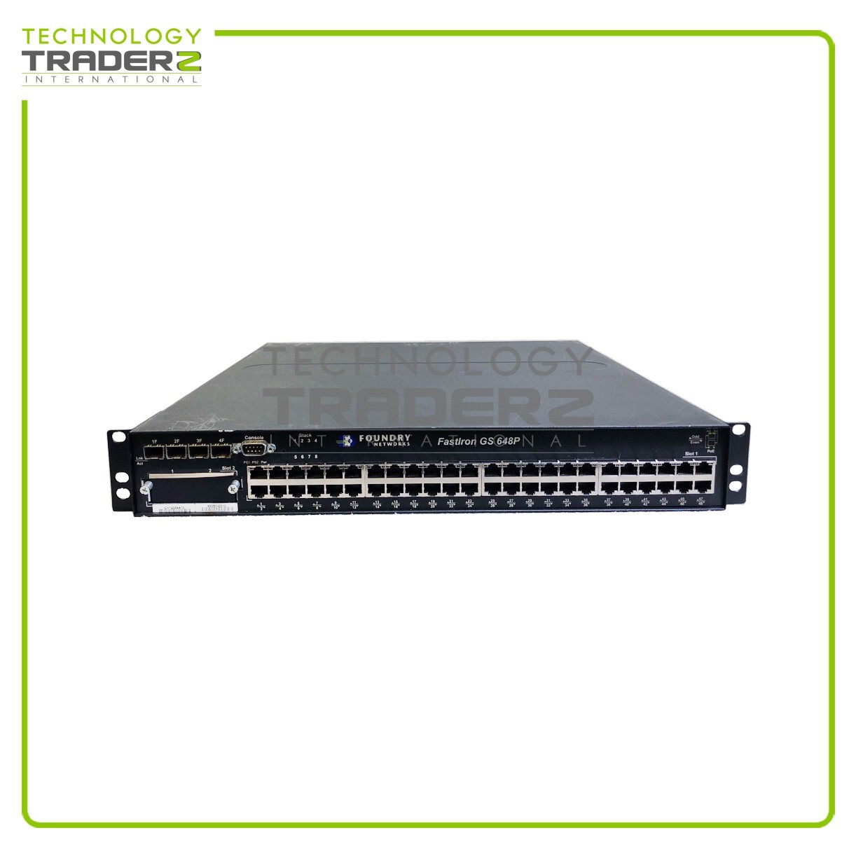 FGS648P Foundry Networks FastIron GS648P 48 Port Stackable Switch W/ 2x PWS