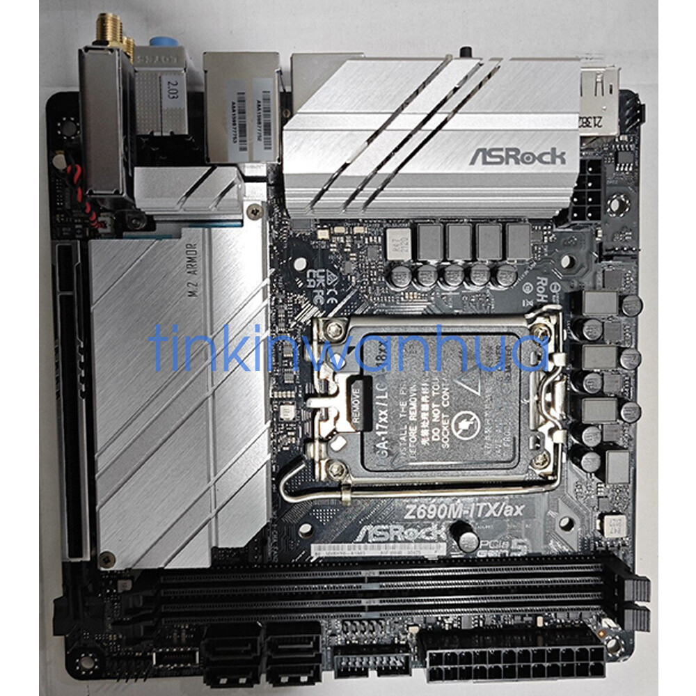 For ASRock Z690M-ITX/ax LGA 1700 DDR4 2×M.2 4×SATA III Mini-ITX Motherboard