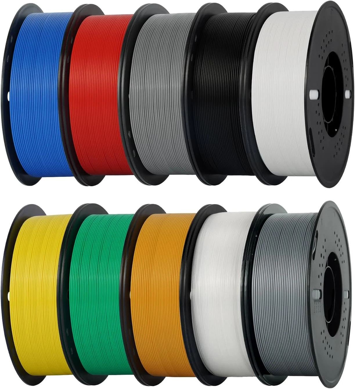 Kingroon PLA 3D Printer Filament, 10 Rolls, Dimensional Accuracy +/- 0.02 mm, 1k