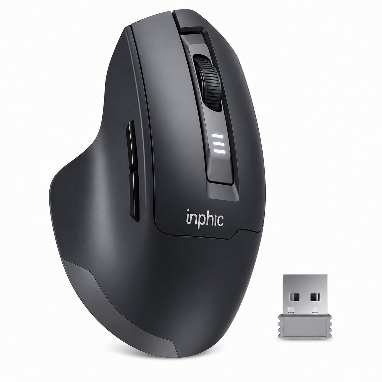 INPHIC Wireless Mouse 2.4G Rechargeable Silent Click, for M9/Classic, Black
