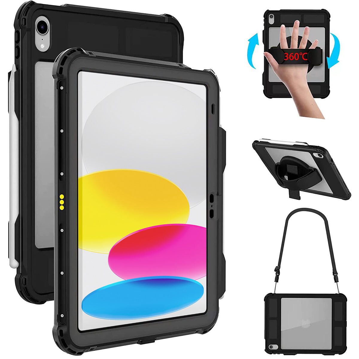 For iPad 10th Generation iPad A16 11 inch Case Waterproof Shockproof Stand Cover