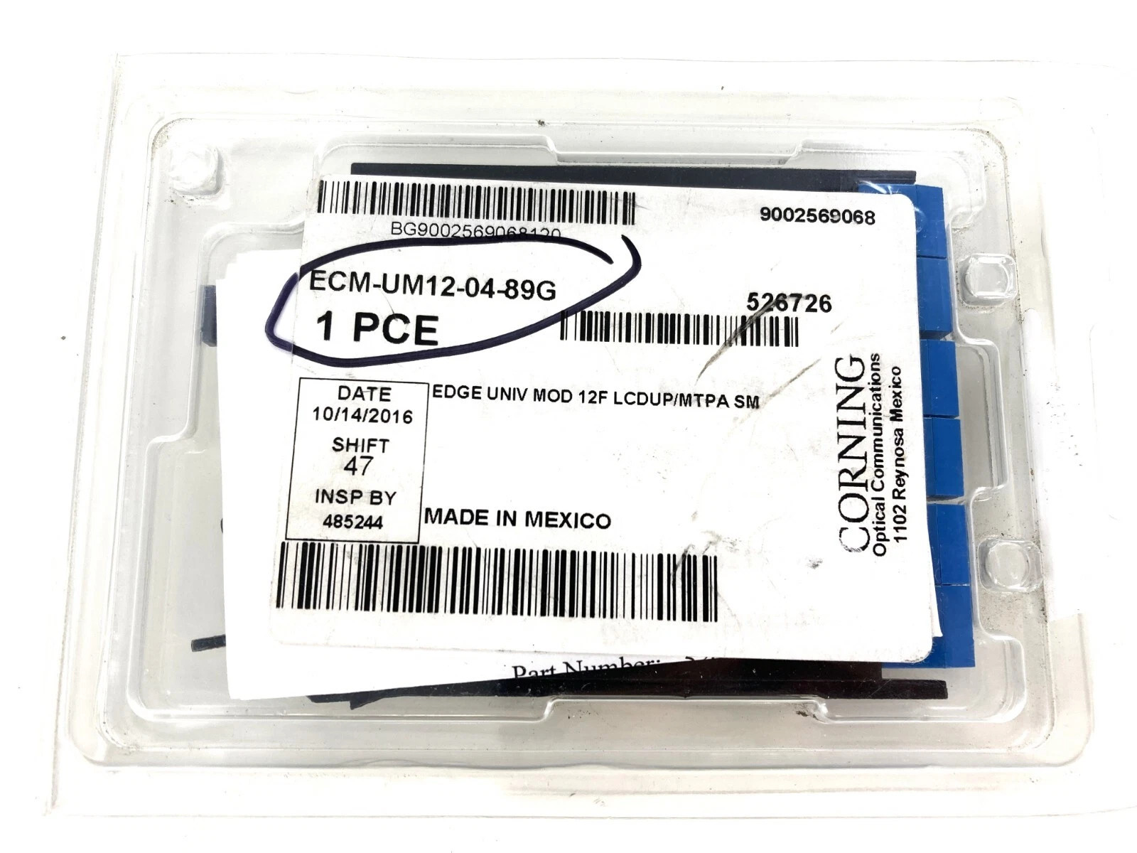 Corning ECM-UM12-04-89G Edge Module LC Duplex to Pinned MTP Bend-Improved SM/OS2