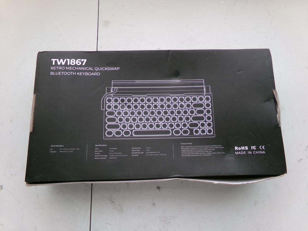 7Keys TW1867 Retro Mechanical Quickswap Bluetooth Keyboard WHITE  (UP)