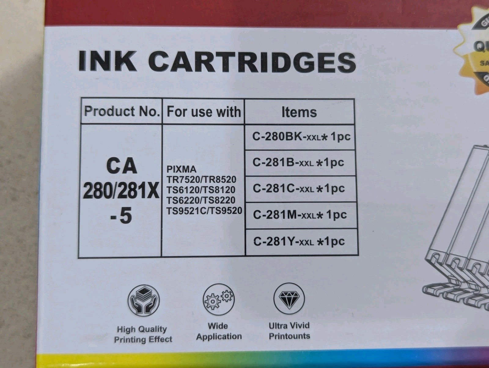 280XXL 281XXL Printer Cartridge Color And Black Set, New Sealed