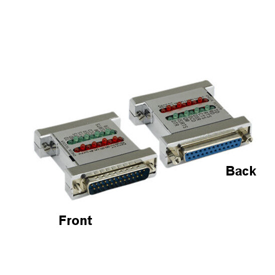 [x10] DB25 Male to Female Serial Check Tester LED Indicator Testing RS232 Device