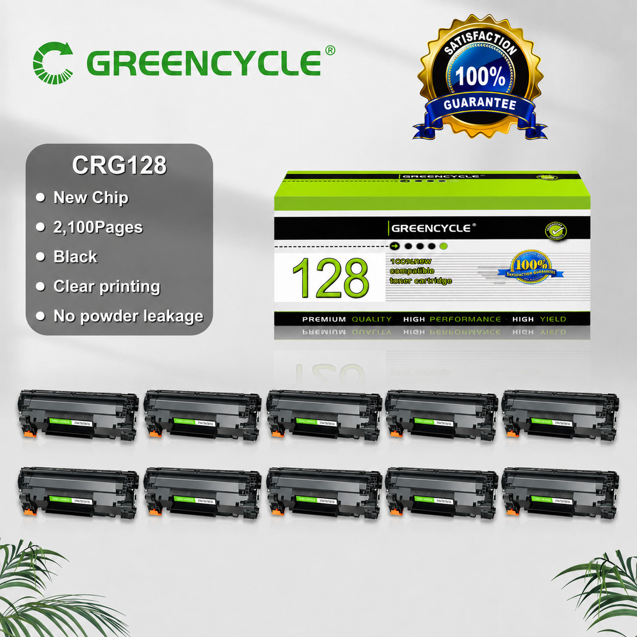 10PK Black CRG128 Toner For Canon 128 ImageClass MF4550d MF4570dn MF4580dn L190