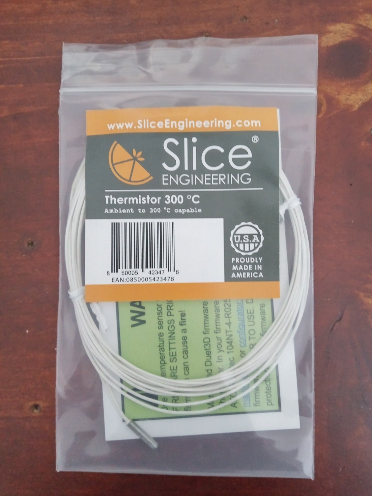 3D Printing Slice Engineering Hotend Thermistor - Room Temp to 300°C