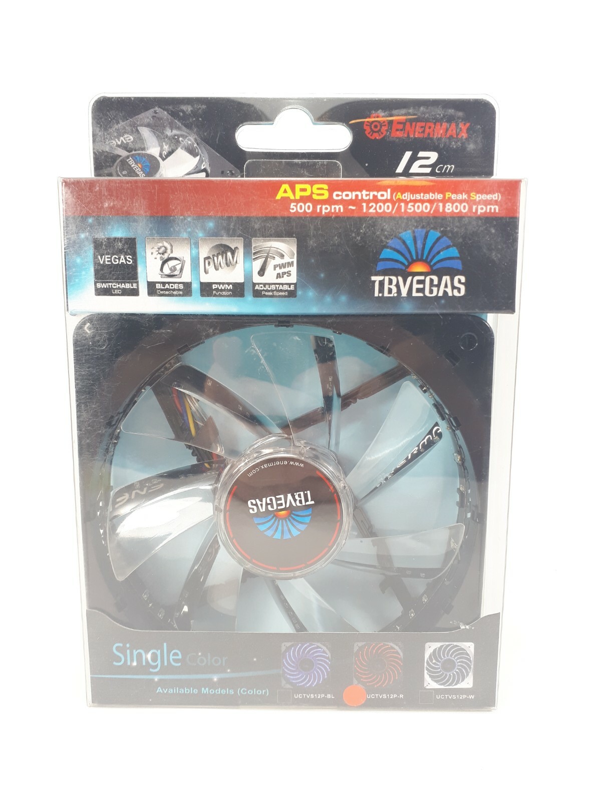 Enermax T.B.Vegas Magnet Bearing 12cm case fan, Detachable blade RED LED
