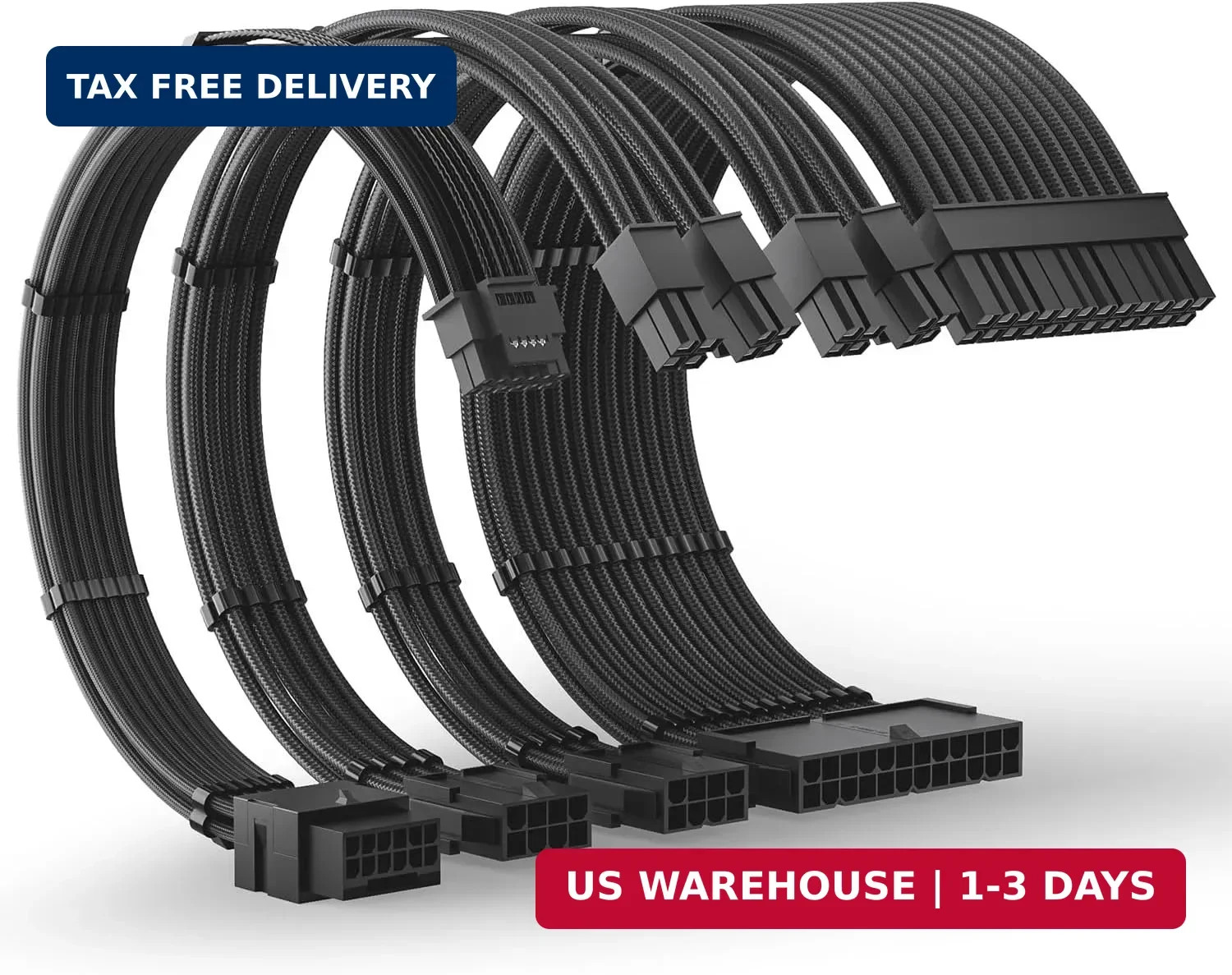 12VHPWR PSU Extension Cable Kit for RTX 50/40 Series, 16AWG Pcie 5.0 Cable Exten