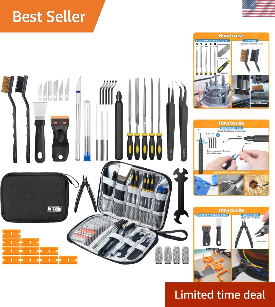 50Pcs 3D Printer Tool Kit & Accessories for All FDM/SLA Printers, Includes No...