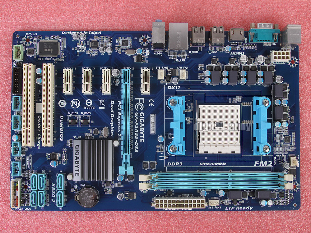 Gigabyte GA-F2A55-DS3 Motherboard Socket FM2 DDR3 AMD A55