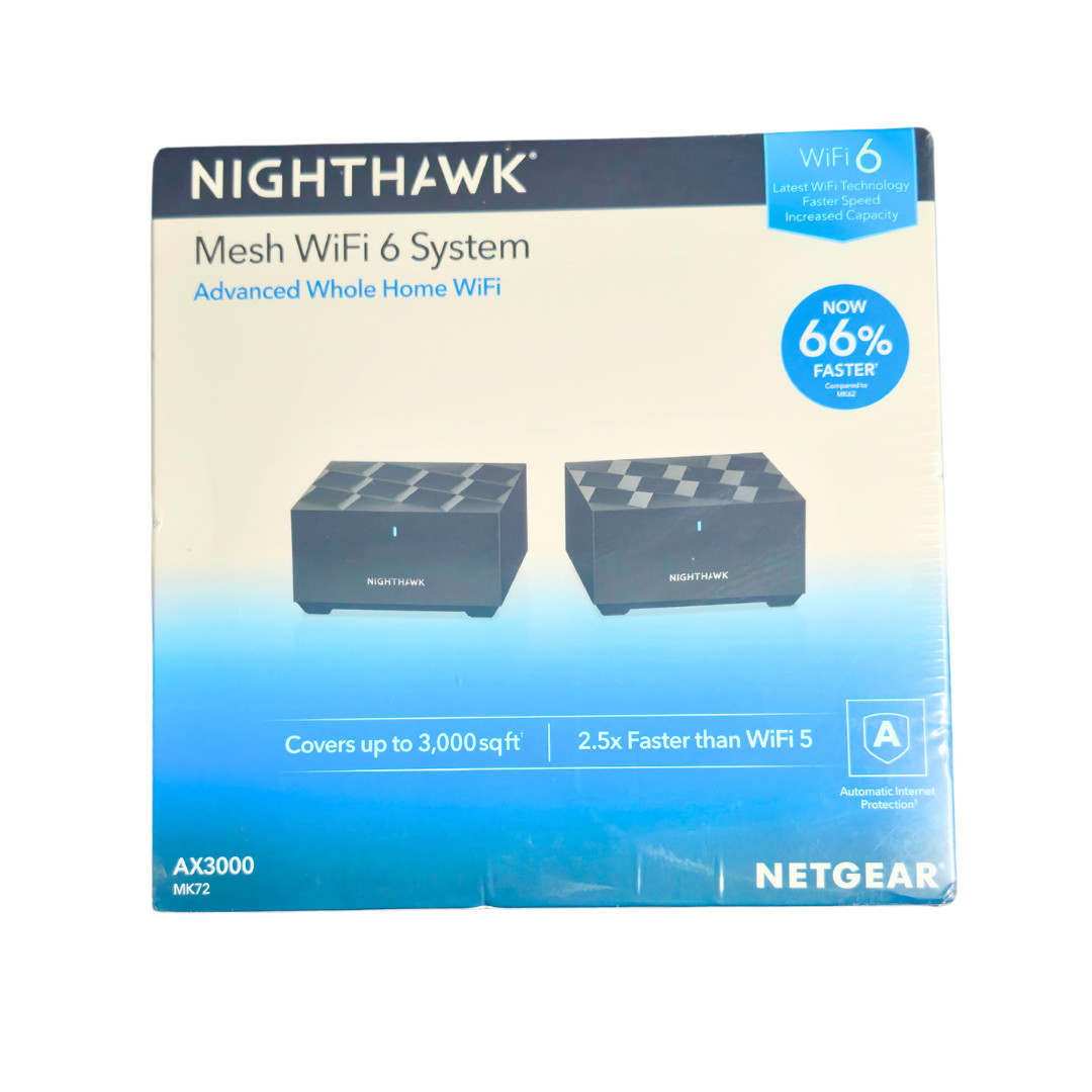 NETGEAR Nighthawk Advanced Whole Home Mesh WiFi 6 System (MK72) AX3000 Router