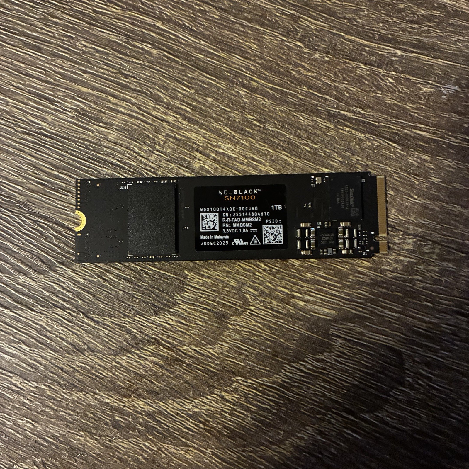 WD BLACK SN7100 1TB NVMe Gen4 PCIe M.2 2280 Internal Gaming SSD