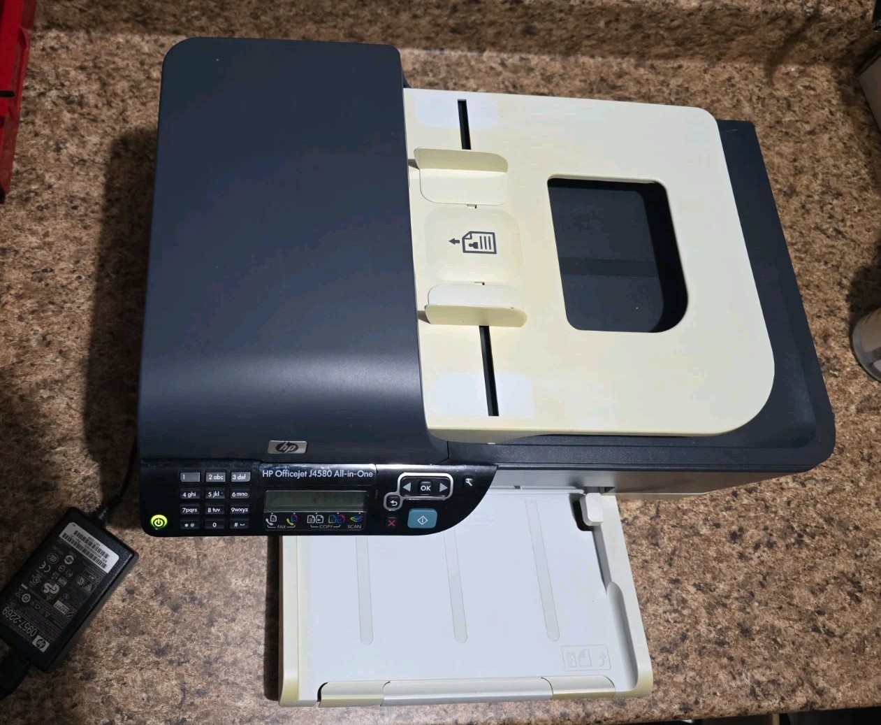 HP Officejet J4580 All-in-One Inkjet Print Copy Scan Fax With Power Cord Tested