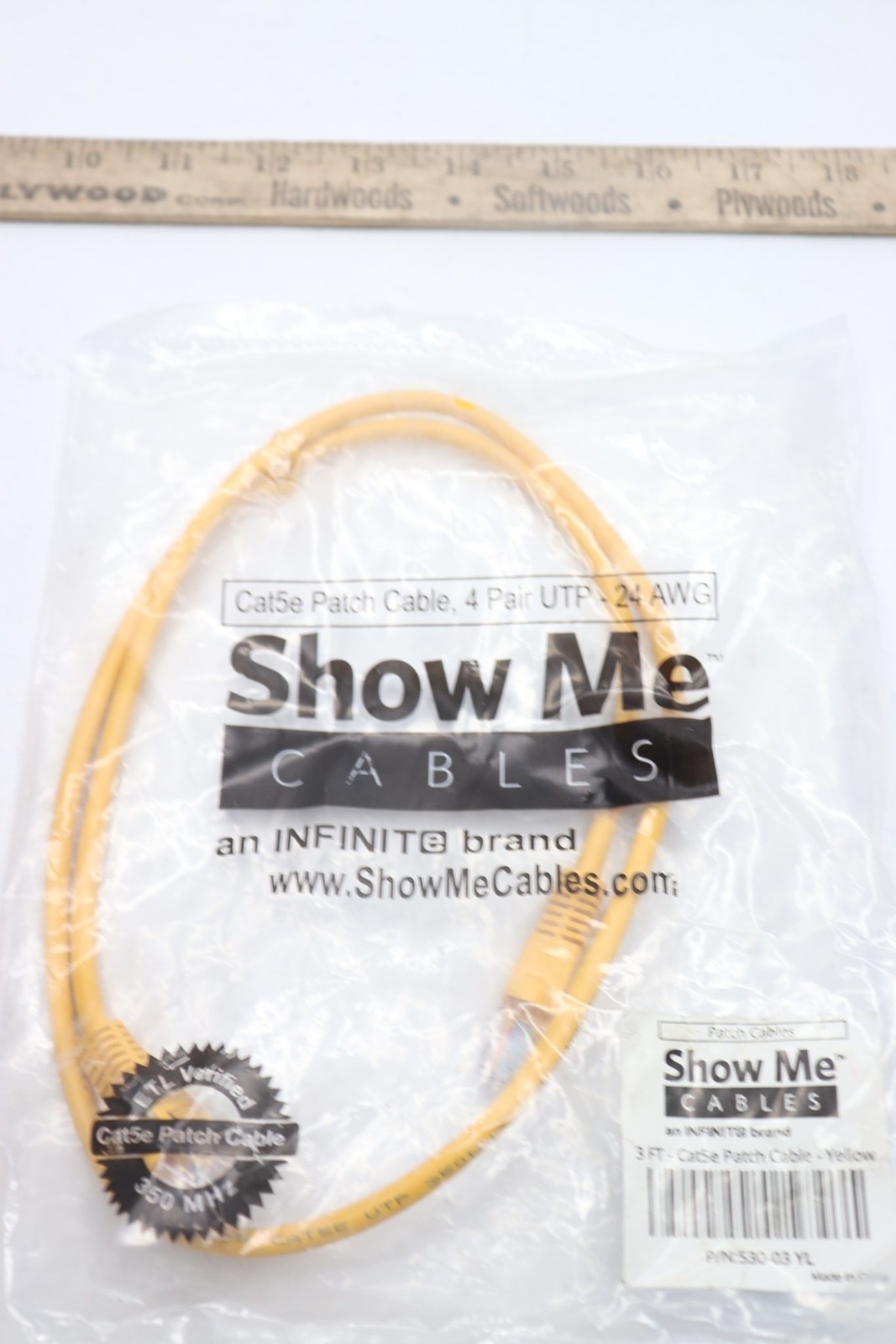 Show Me Cables Cat5e Network Patch Cable Yellow 3 Ft. 530-03 YL