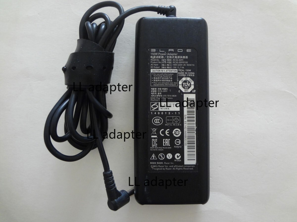100%Original OEM 19V 7.9A 150W for Razer Laptop RZ09-0117 RC30-0099 AC Adapter