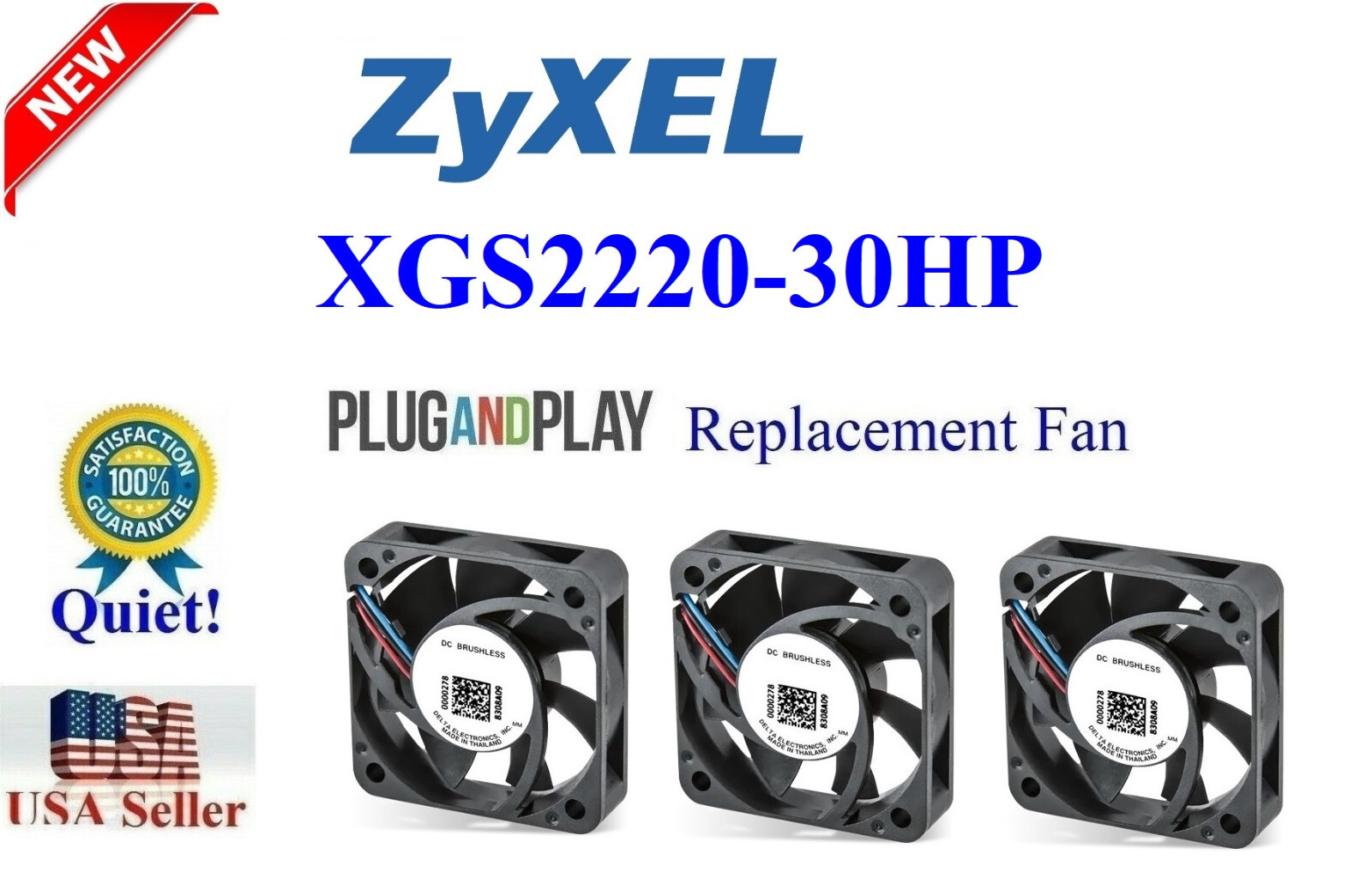 3x Quiet Version replacement fan for ZyXEL XGS2220-30HP