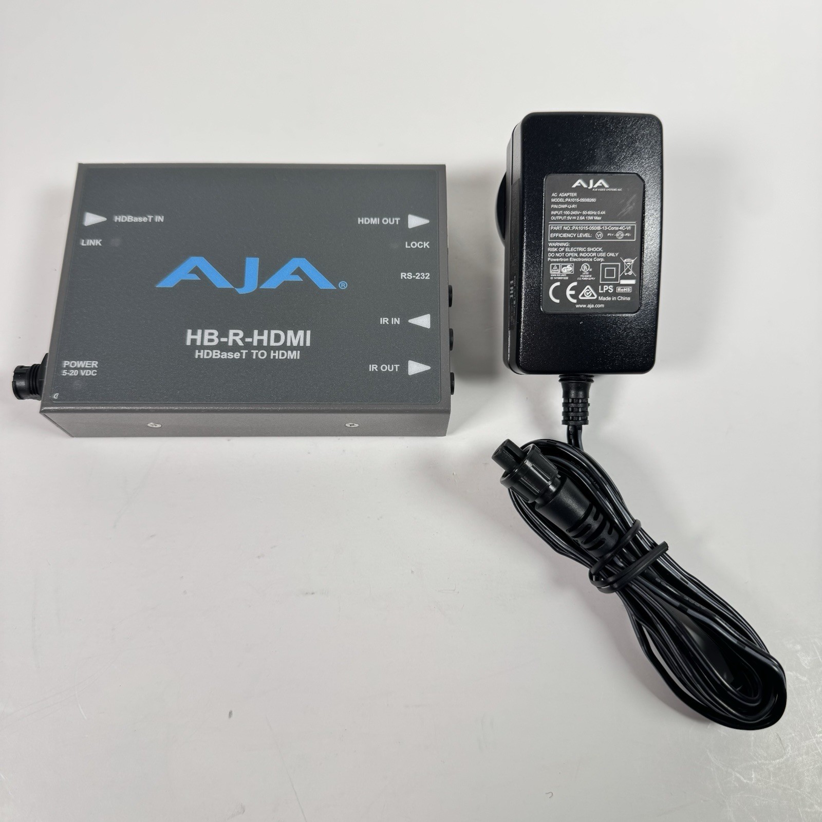 READ AJA HB-R-HDMI HDBaseT to HDMI Receiver w/ PSU Intermittent Power
