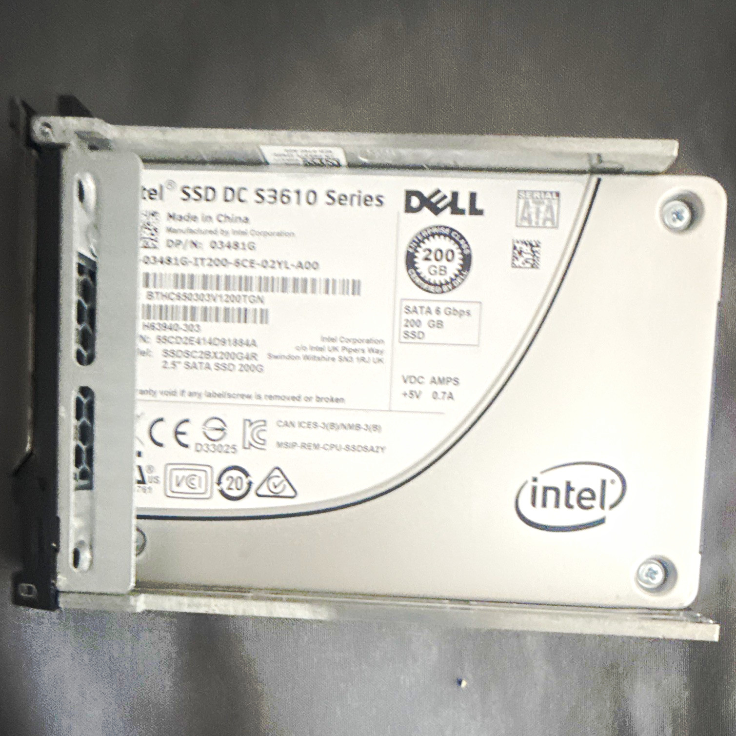 Intel SSD DC S3610 Series 200GB 2.5" SATA 6Gbps Internal SSD