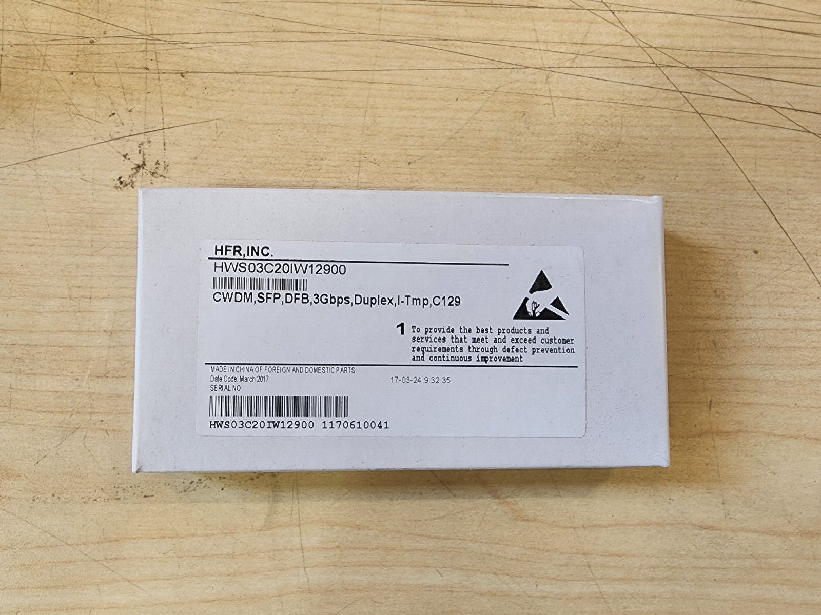 HFR, Inc. HWS03C20IW12900 SFP Module NEW