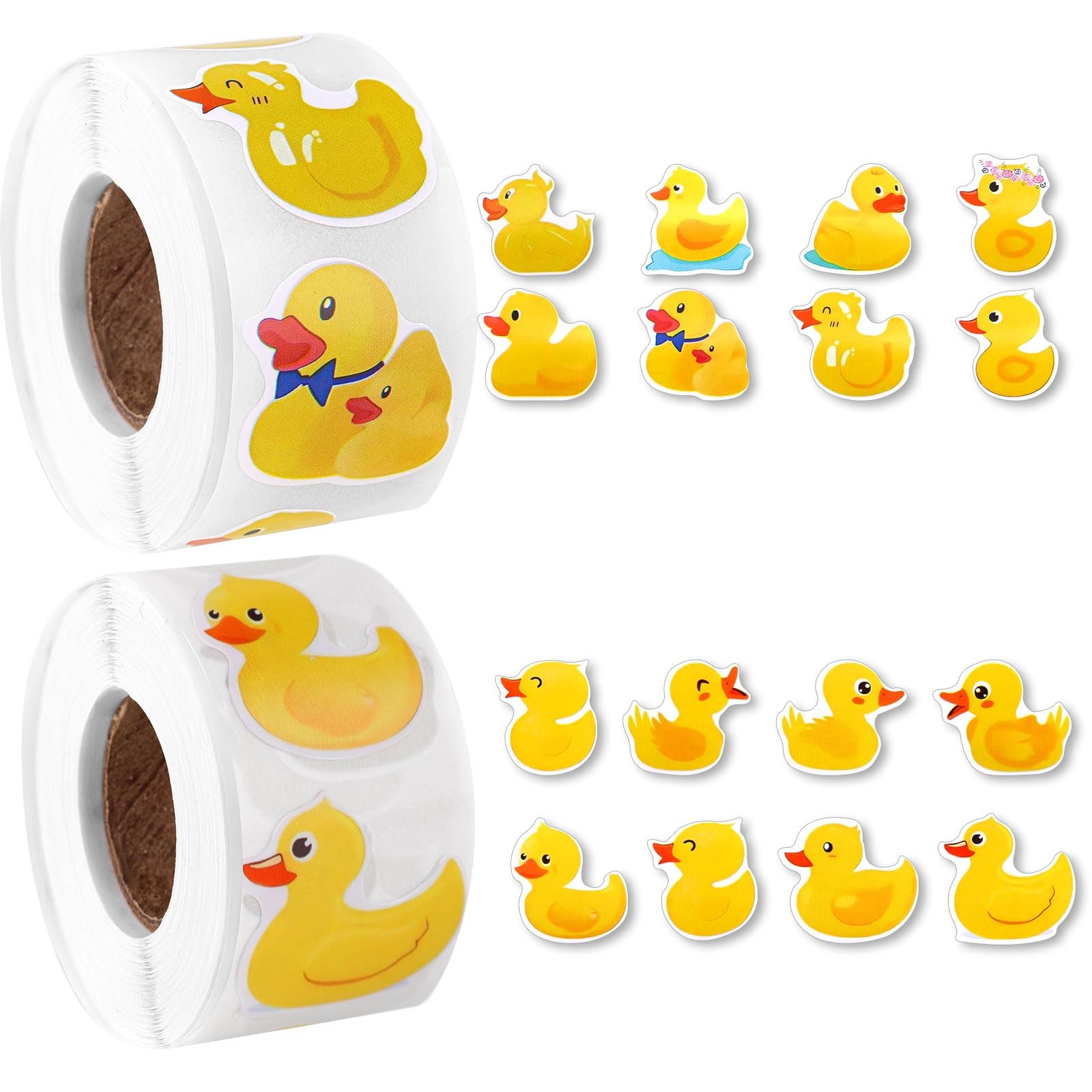 1000pcs Yellow Rubber Duck Stickers, Cute Duck Stickers Decals Decorative Label