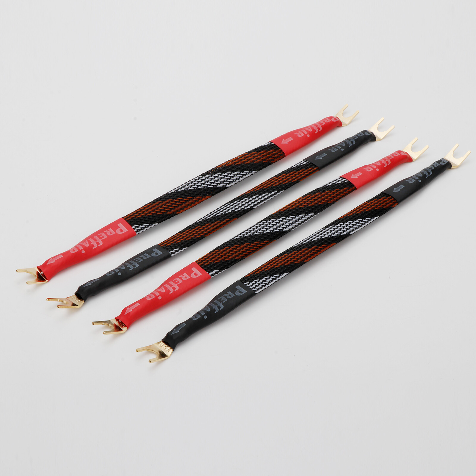 4PCS Speaker Bridge Cable Silver Plated Jumper Cable with Gold Plated Spade Plug