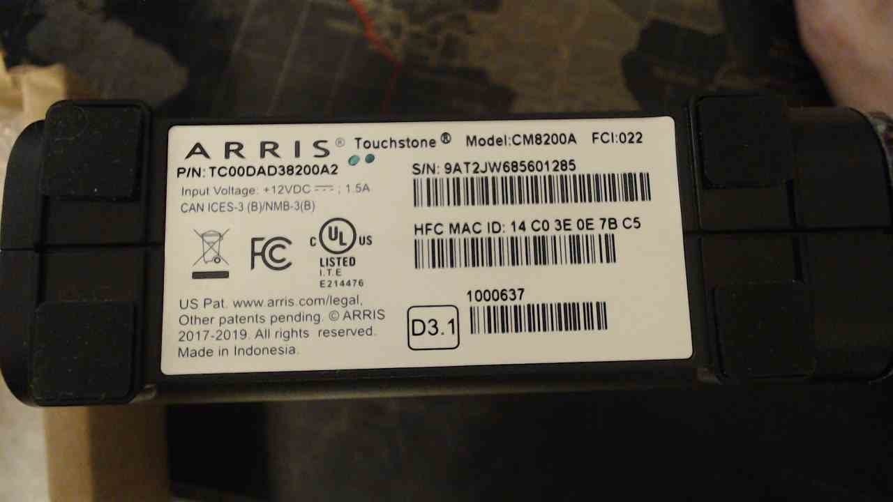 ARRIS Touchstone CM8200 DOCSIS 3.1 Cable Modem | Open Box | 