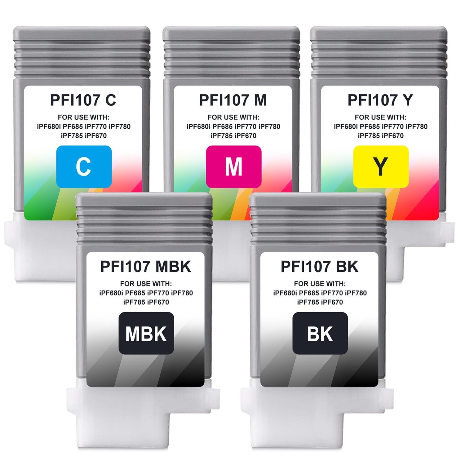 PFI-107 130ml Full Color Ink Tank Set for PFI-107MBK PFI-107BK PFI107C