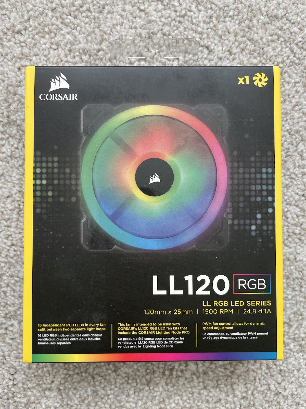 Corsair LL120 RGB, 120mm Dual Light Loop RGB LED PWM Fan, CO-9050071-WW