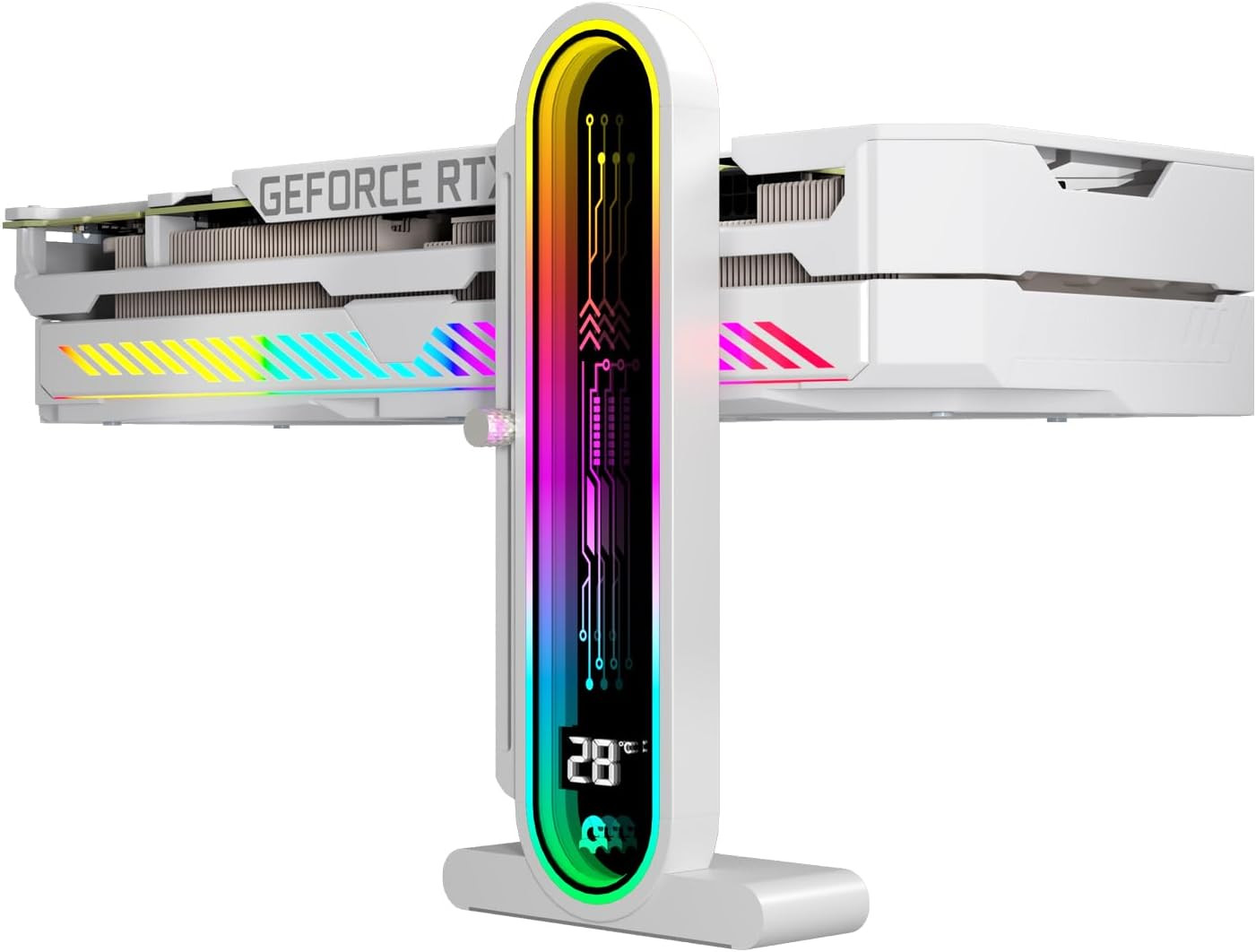 GPU Support Bracket with ARGB, Temp Display & Height Adjustable-W