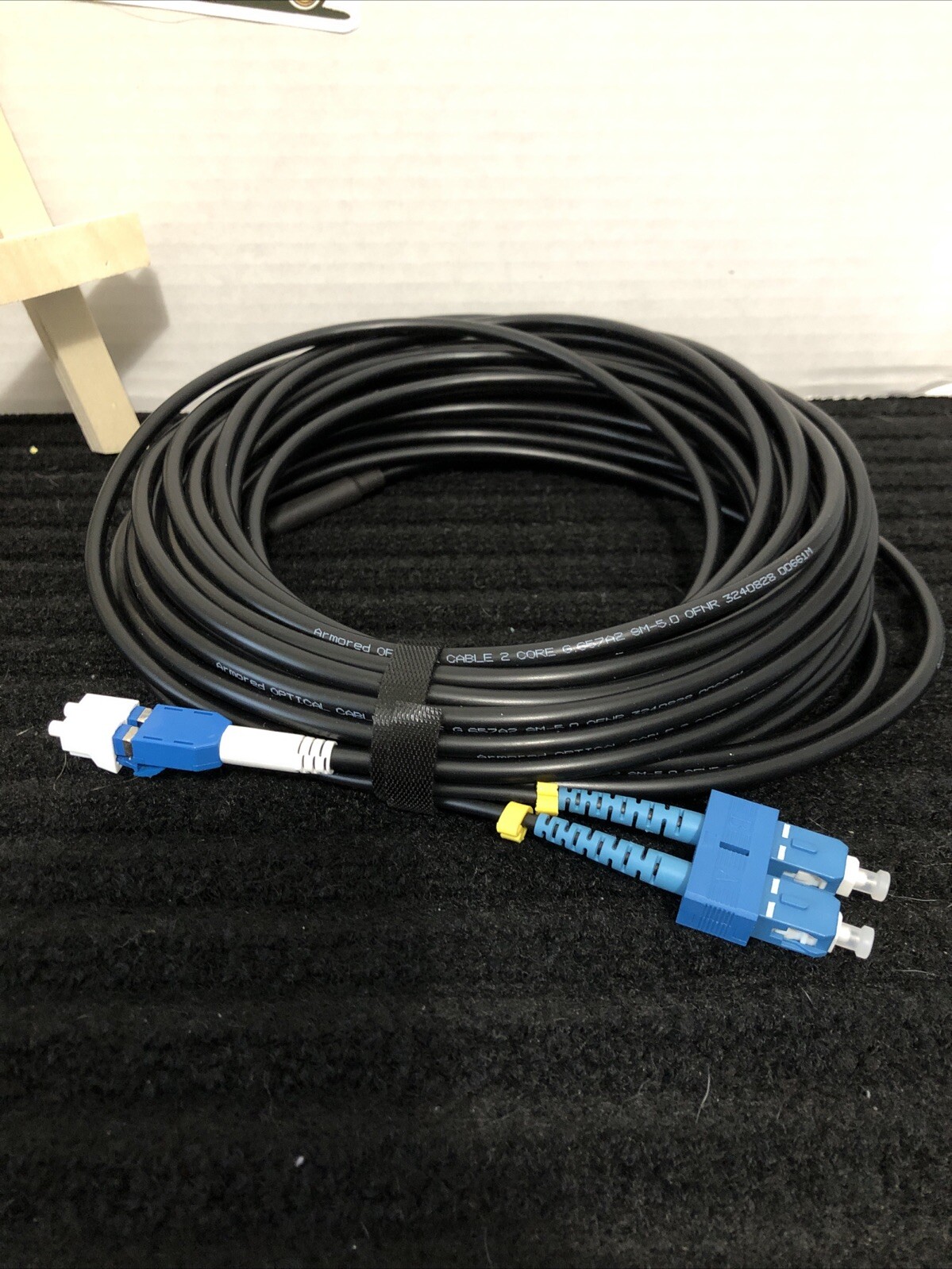 OD -5.0mm Outdoor 50ft Armored OS2 LC To SC Single Mode Fiber Cable