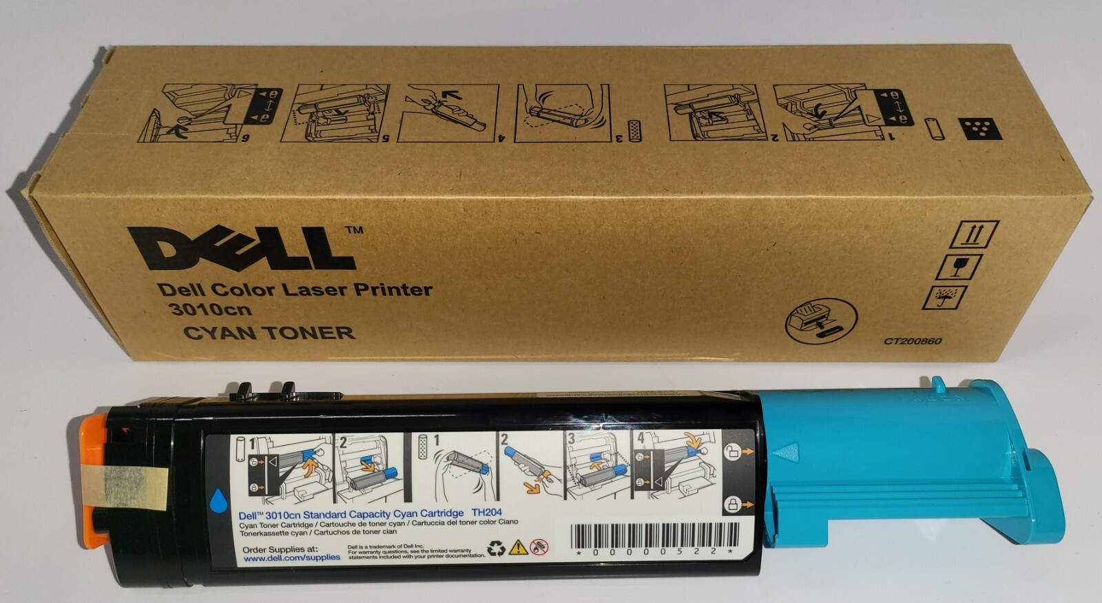 Dell TH204 Cyan Toner for Color Laser Printer 3010cn DP/N 0TH204 Standard New