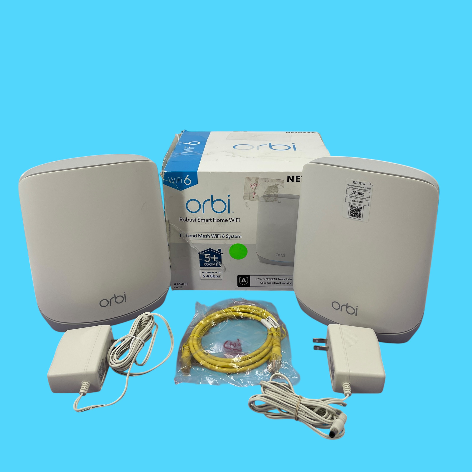 NETGEAR Orbi Tri-Band WiFi 6 Mesh Network System 5.4Gbps RBR760 RBS760 #U2851