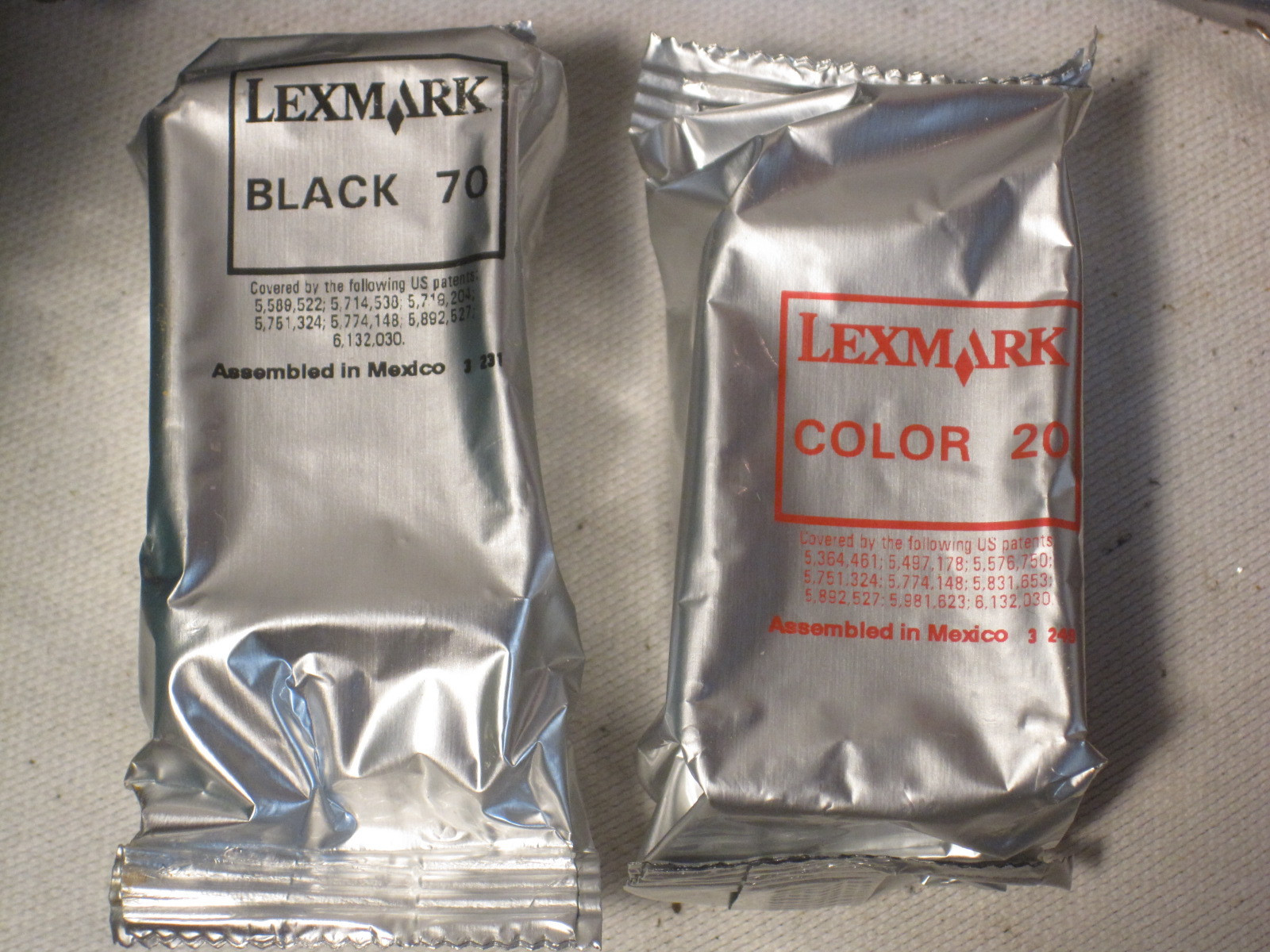 LEXMARK BLACK 70 & COLOR 20 ink cartridges printer toner print tone cartridge