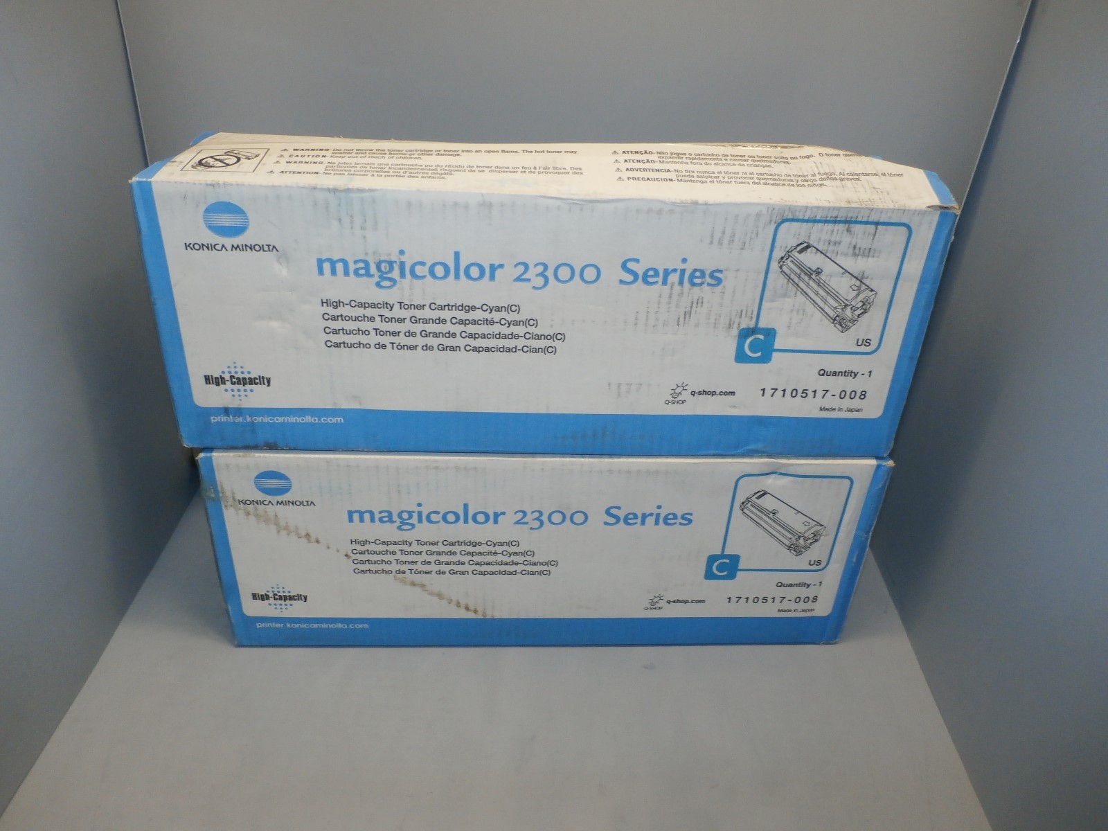 2Pk Genuine Konica Minolta High Capacity Toner 2300 Series Cyan 1710517-008 New