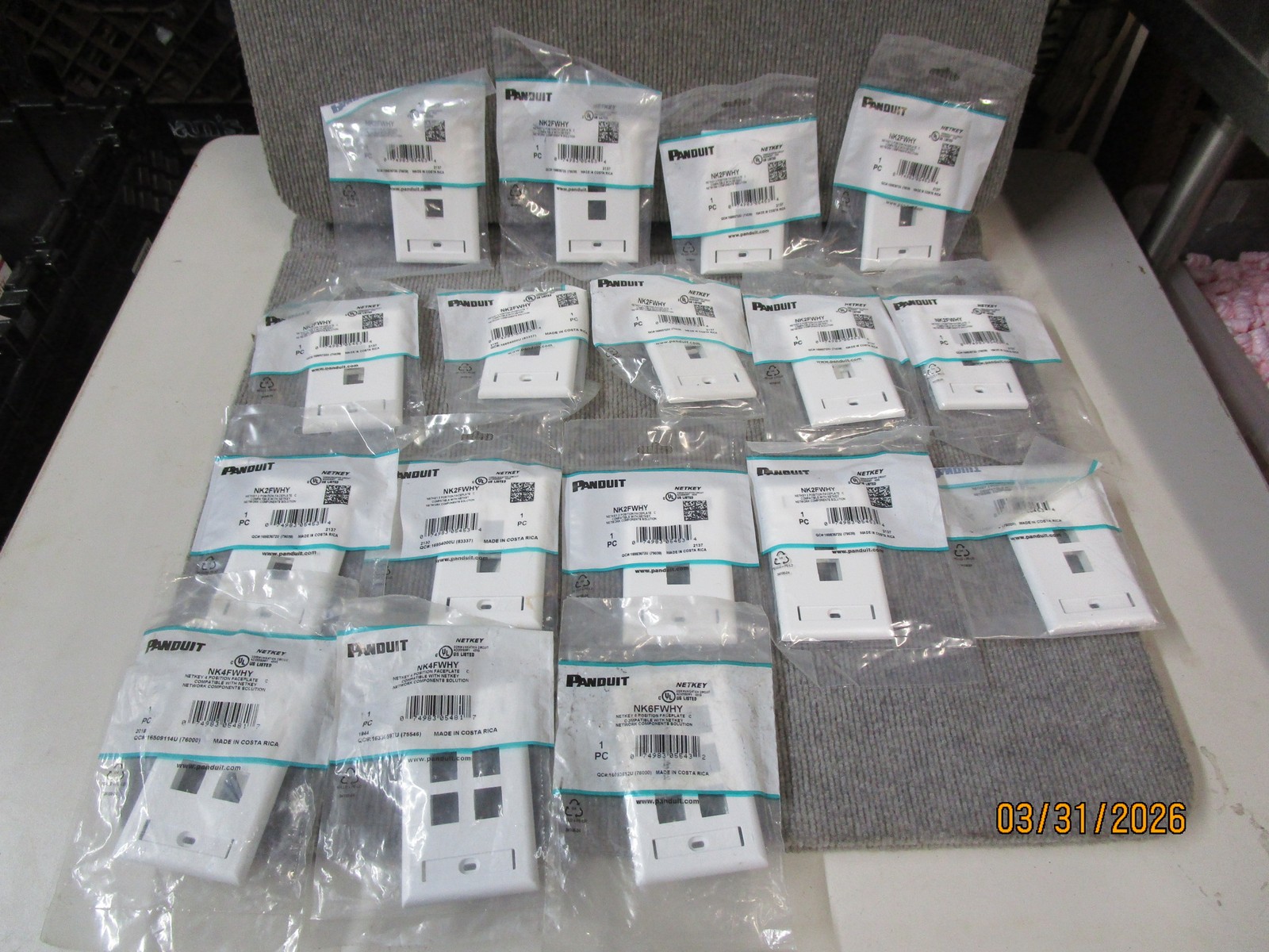 14 Panduit NK2FWHY Net Key 2 Position Face Plates