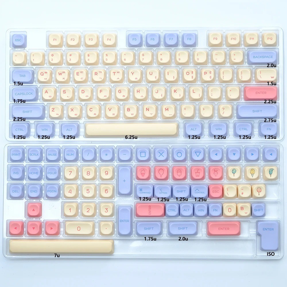 KOA Profile PBT Keycaps 139 Keys ISO Mechanical Keyboard Gaming Korean Set