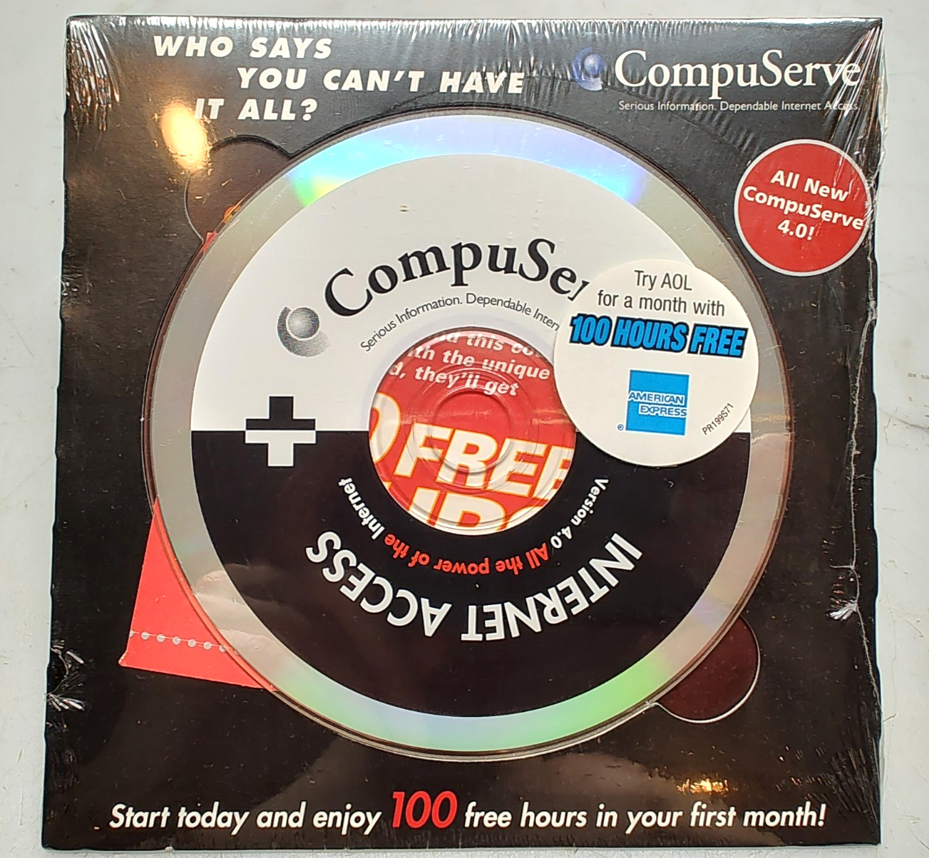 NEW SEALED CompuServe Version 4.0 Vintage Internet Access Sign Up 1998 CD