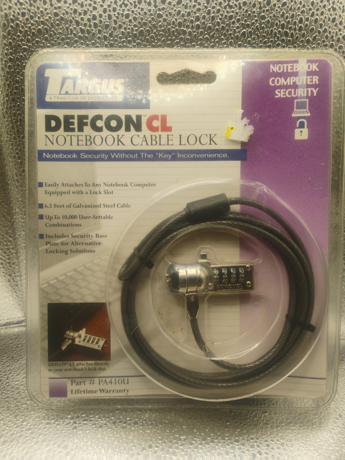 Targus DEFCON CL Combination Laptop Cable Lock 6.5 ft PA410U1