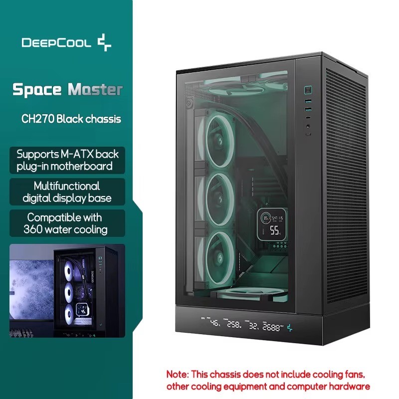 DEEPCOOL CH270 MATX Vertical PC Case Supports 360mm Water Cooling ATX