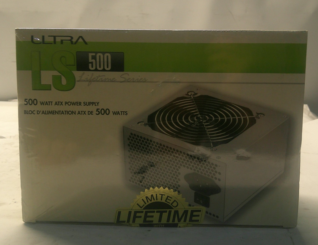 Ultra LS 500 Lifetime Series 500 Watt ATX Computer Power Supply
