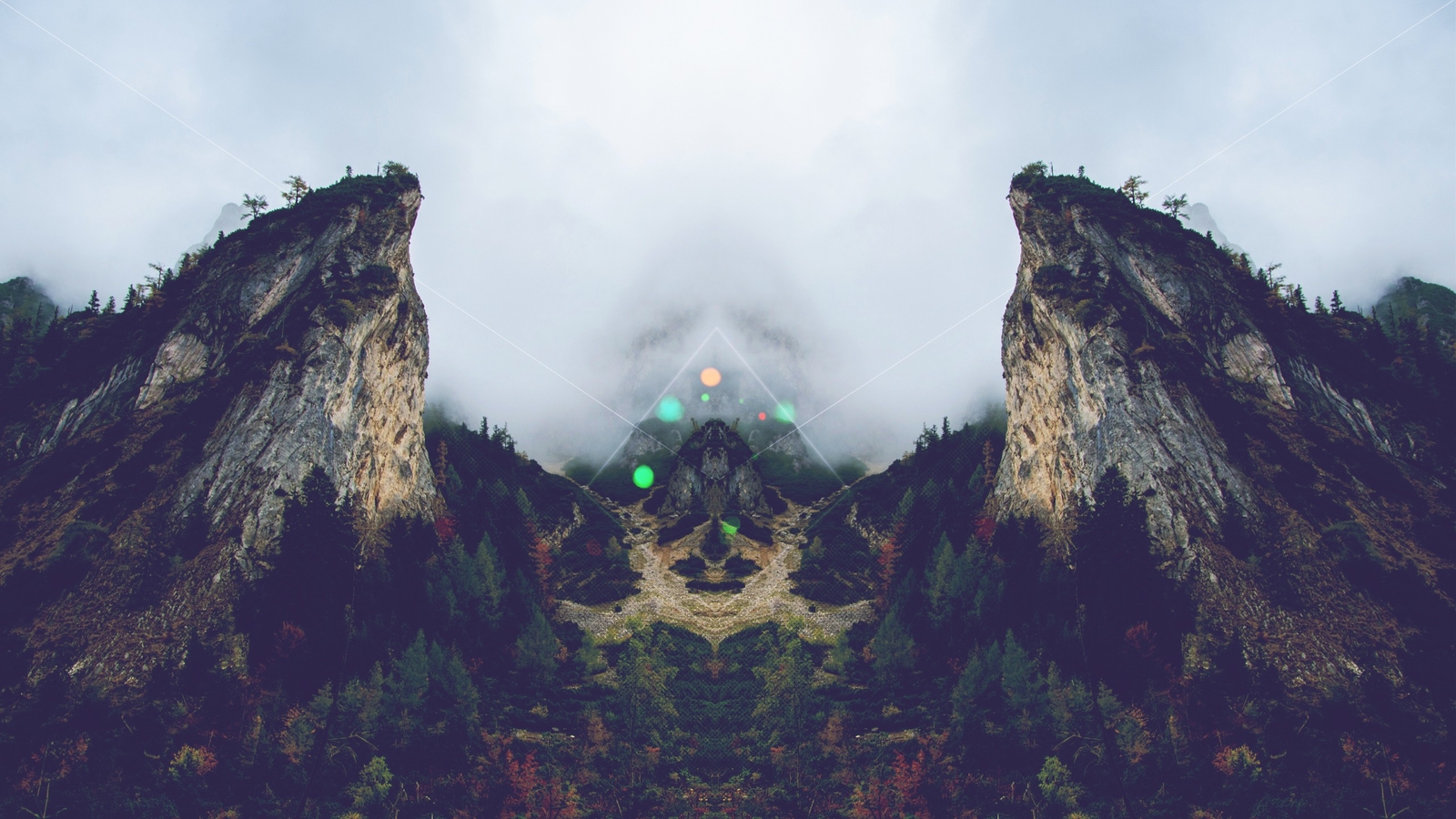 Landscape mountains forest mirrored prism nature art Custom Gaming Mat Desk