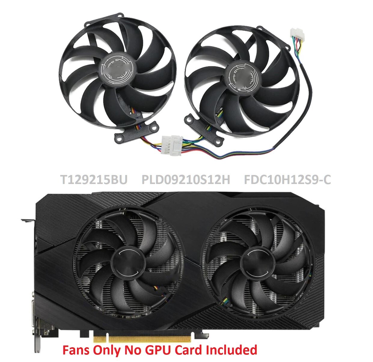 Graphics card fan T129215BU DC12V  4PIN Fan For ASUS DUAL RTX2060 O6G EVO
