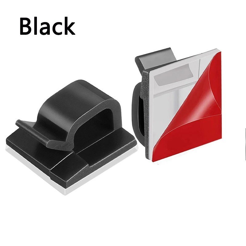 Self Adhesive Cable Clips Cord Management Wire Holder Organizer Desk Tidy Lot