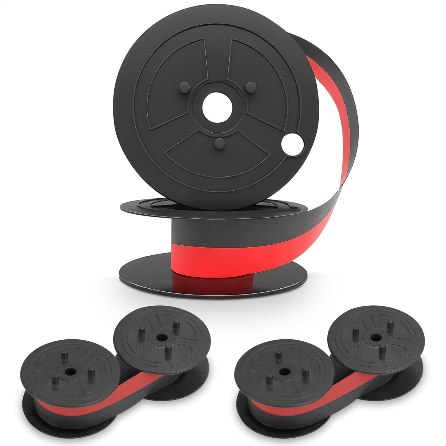 3 Pcs Canon MP11DX Calculator Ink Ribbon, Red/Black, 18 Ft X 0.5 In