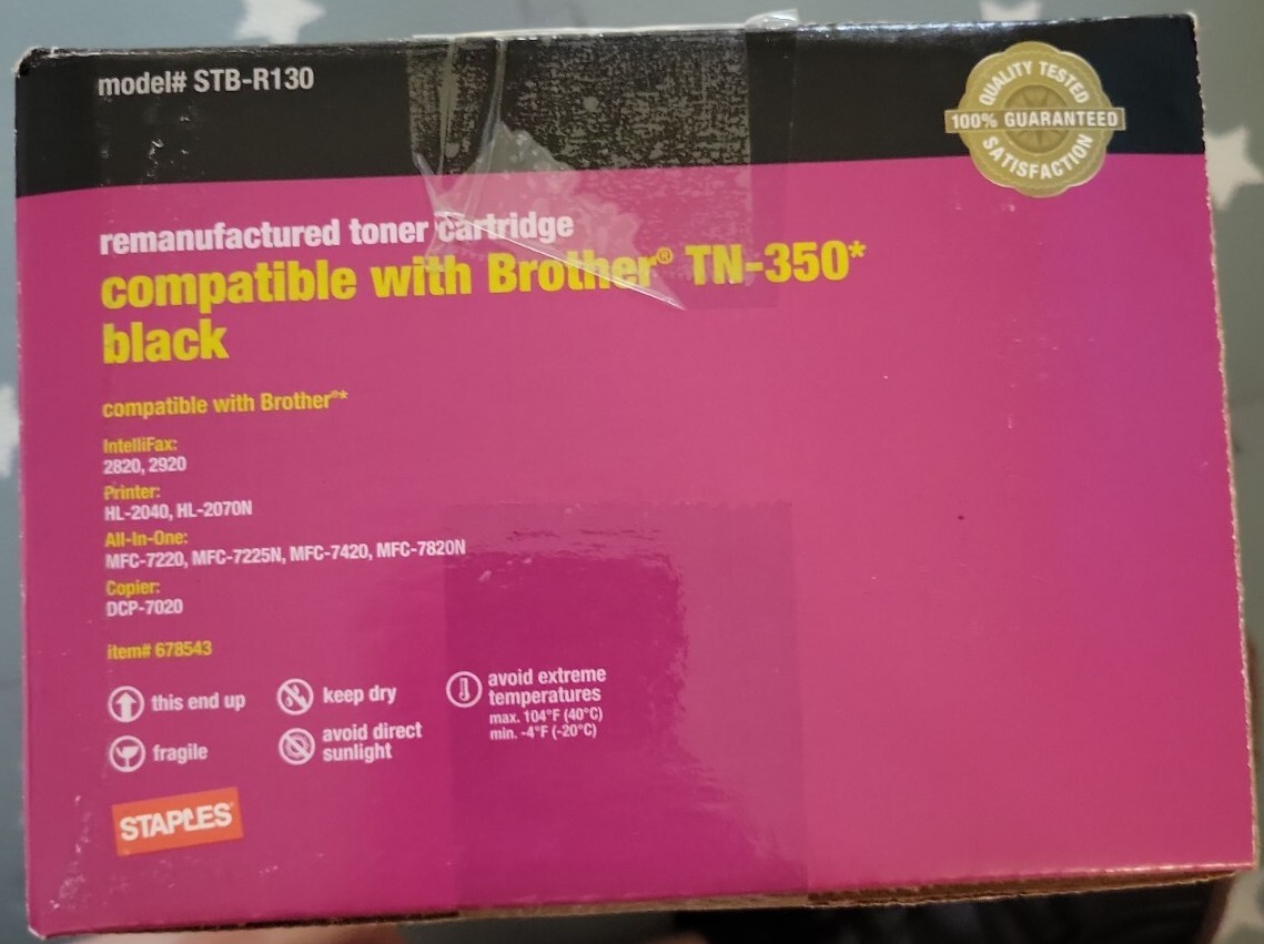  STAPLES compatible Toner Cartridge-Brother TN-350 BLACK 