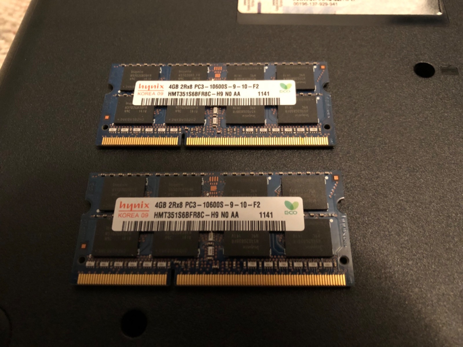 2 Hynix 4GB 2Rx8 PC3 10600S Ram Very Good